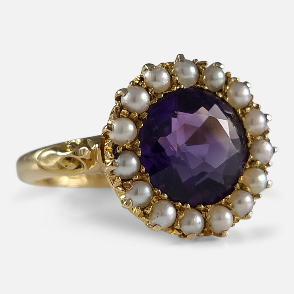 Amethyst on sale pearl ring