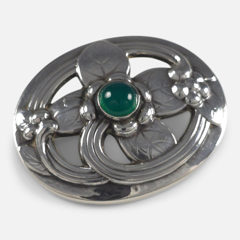 the brooch viewed from above at a slight angle