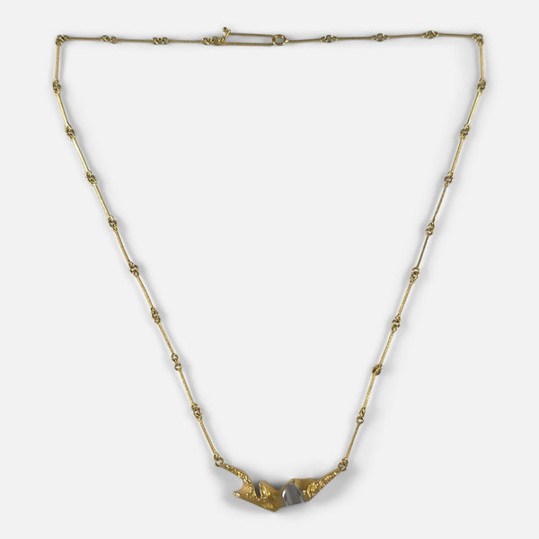 The Lapponia 18ct Gold Necklace, viewed from above