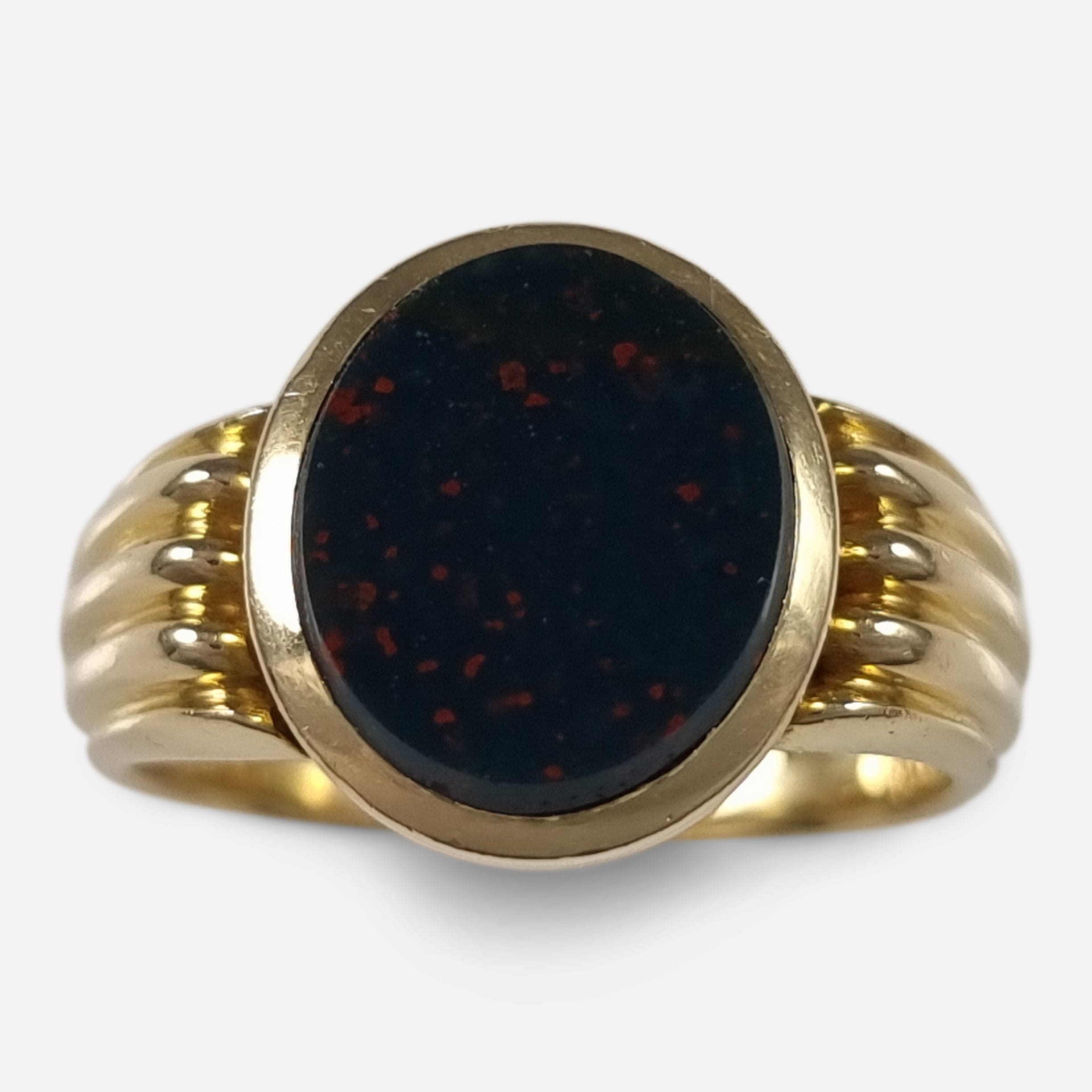 Mens bloodstone hot sale signet ring