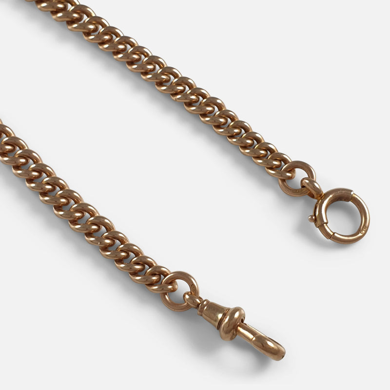 a section of the chain to include dog clip and roll pin clasp
